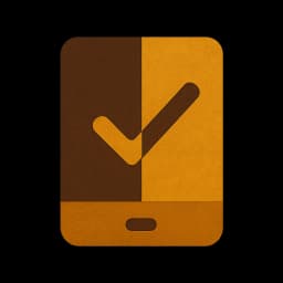 An icon graphic of a check mark on a phone screen