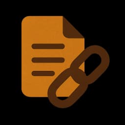 An icon graphic of a share link over a piece of paper